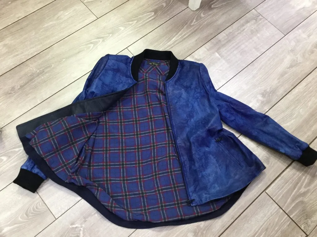 藍染のラム革を使って、ご夫婦で、ジャケットオーダー頂きました🧥