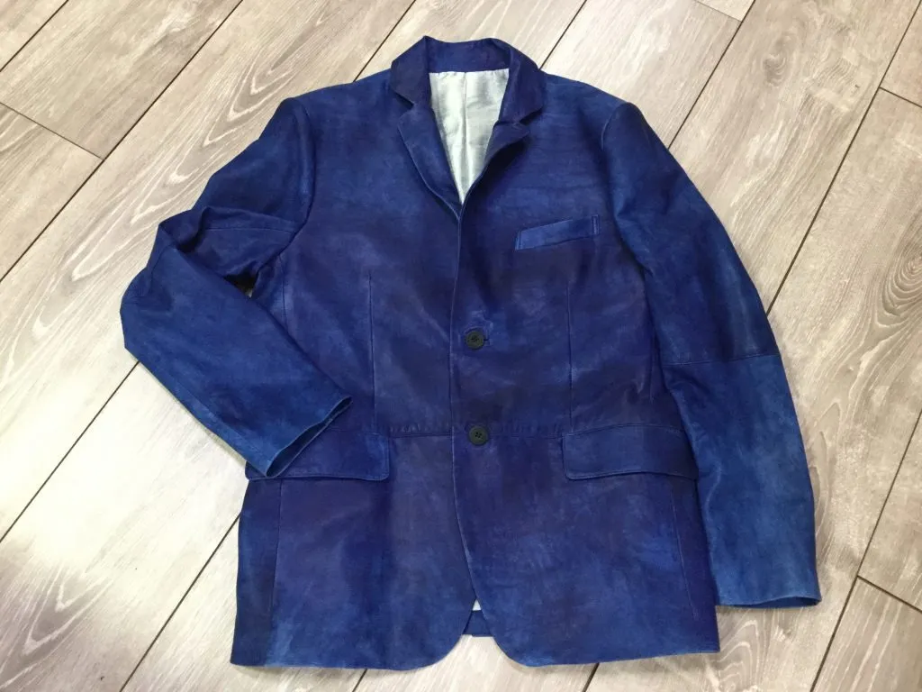 藍染のラム革を使って、ご夫婦で、ジャケットオーダー頂きました🧥