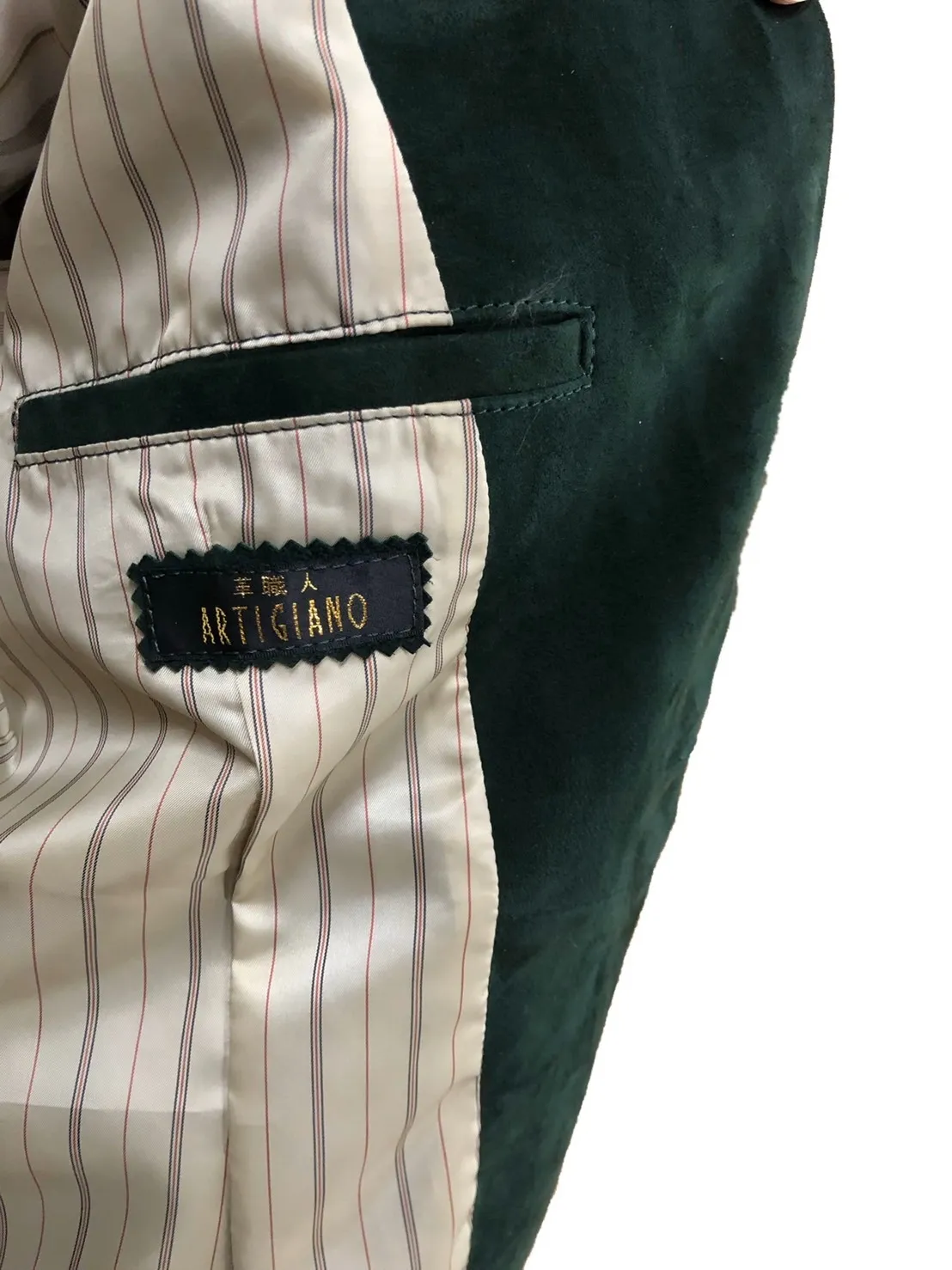 完全防水加工のラムスエードのオーダージャケット